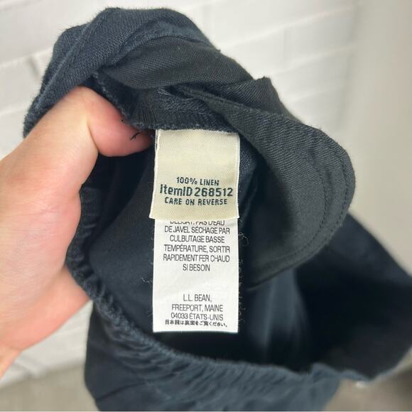 L.L.Bean 100% Linen Black Classic Fit Pants Size 18 - Picture 3 of 10